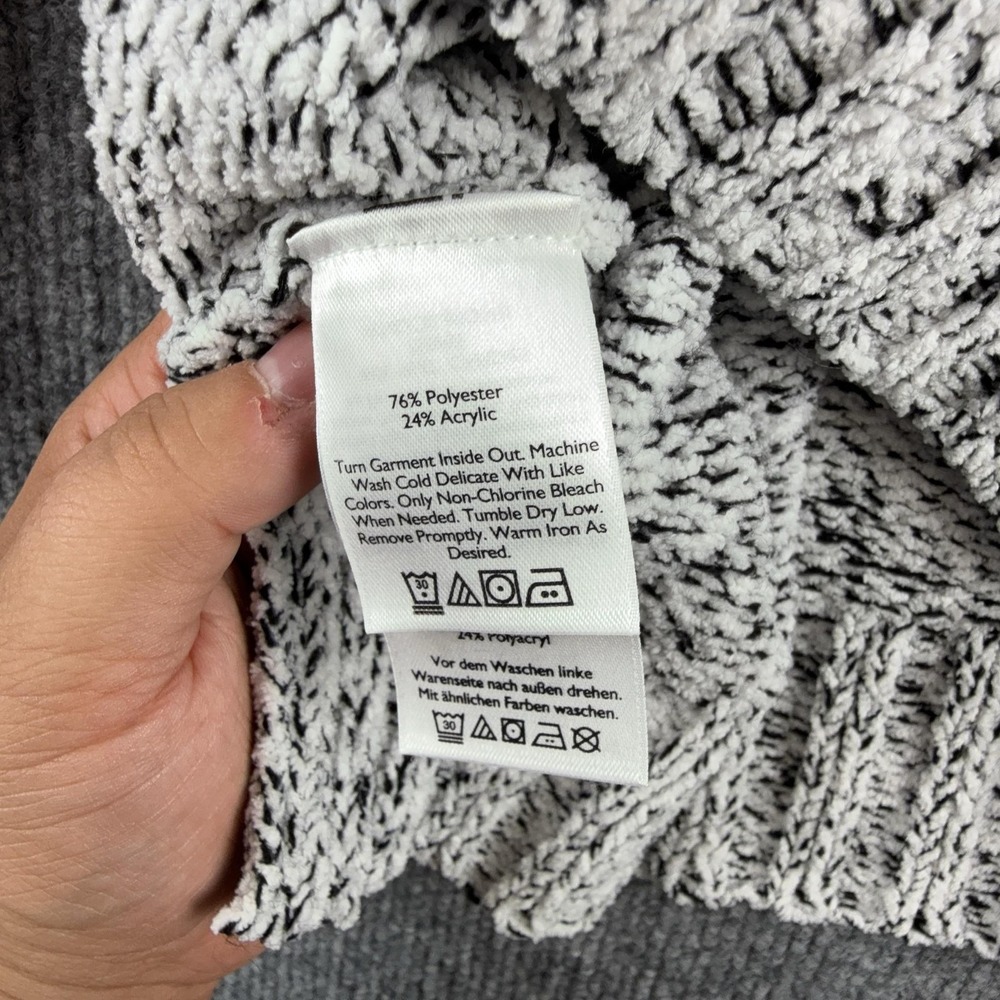 Eddie Bauer Sweater Womens Petite PL Gray Cowl Neck Tunic Chunky Knit Pullover - Picture 7 of 11